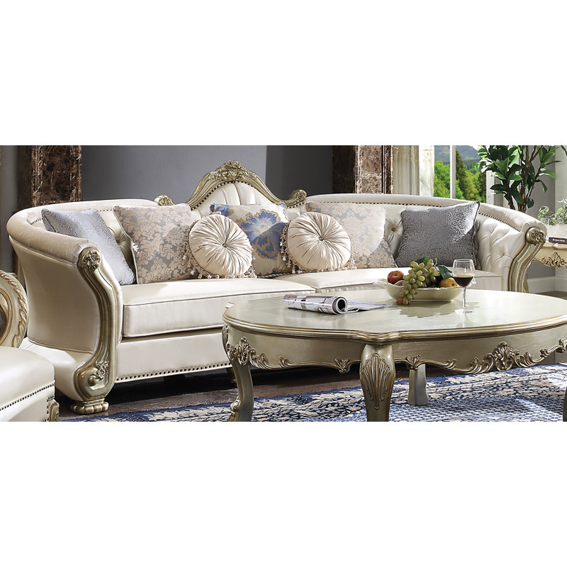 Forde 113'' Faux Leather Sofa