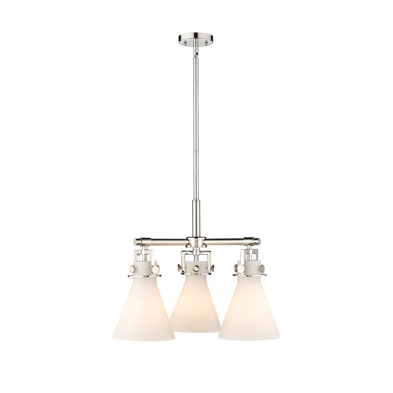Slatington 3 - Light Multi-light Pendant, Matte White, Polished Nickel