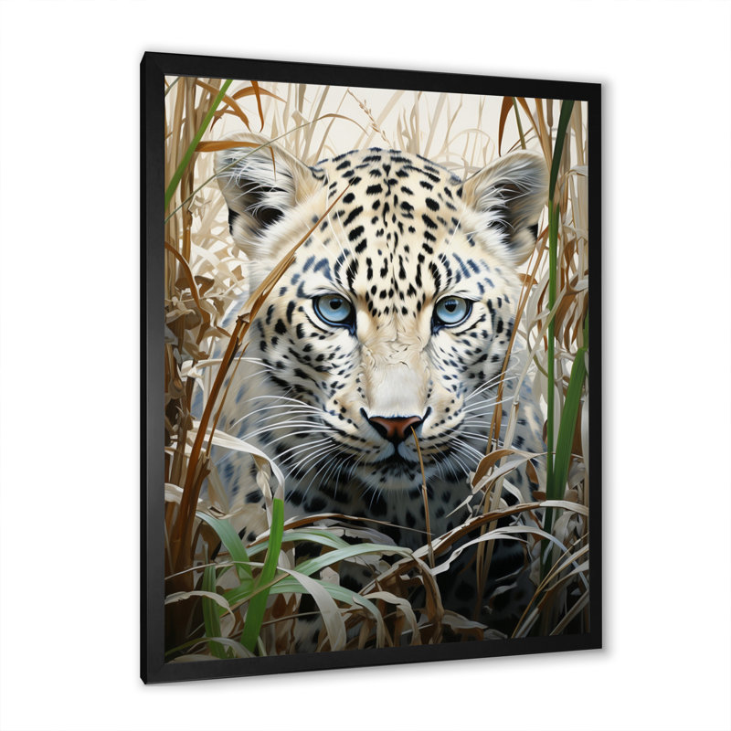 Delisio, Afrique, Léopards furtifs, sur toile, H 40 po x l 30 po x P 1,5 po, Cadre photo noir