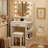 26.4" Small Makeup Vanity Desk with Lighted Mirror, 3 Color Modes, Drawer & 6 Level Storage, White-154042674