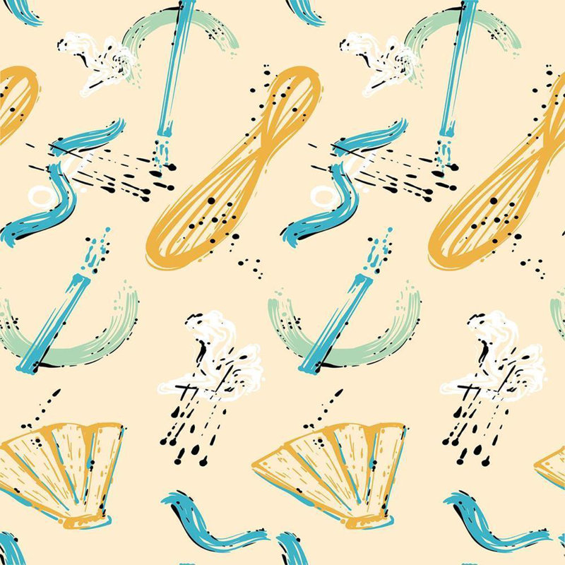 Abstract Dashed Peel & Stick Wallpaper N08155