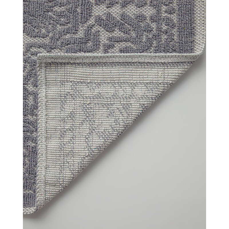 Tapis de salle de bain en coton gris Seana