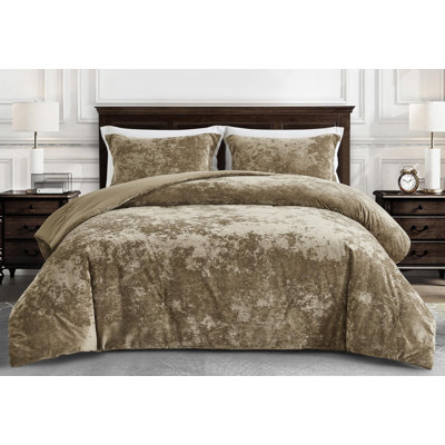 Lux Distressed Velvet Reversible Comforter Set