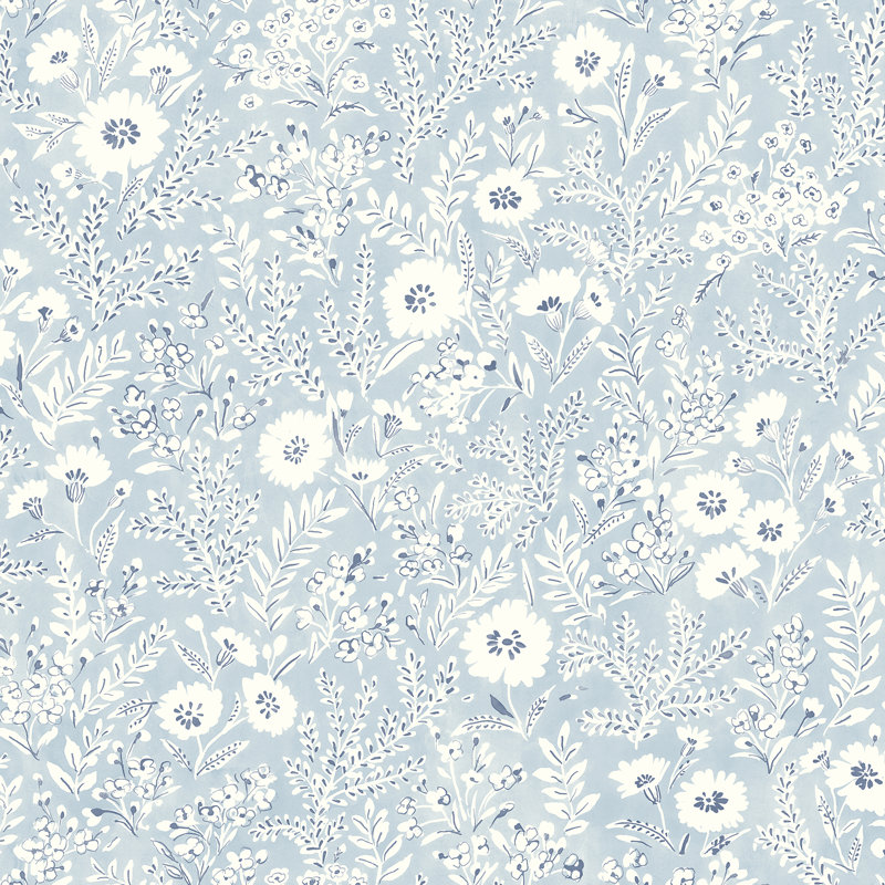 Floral Roll, Light Blue