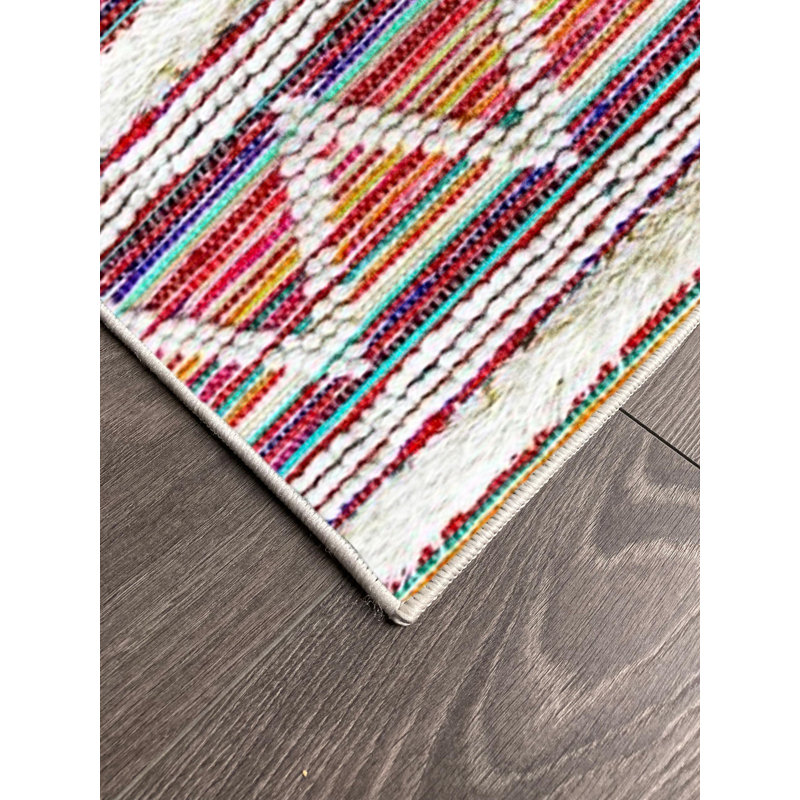 Tapis en coton Kya, Tapis de couloir 2 pi 7 po x 6 pi 7 po