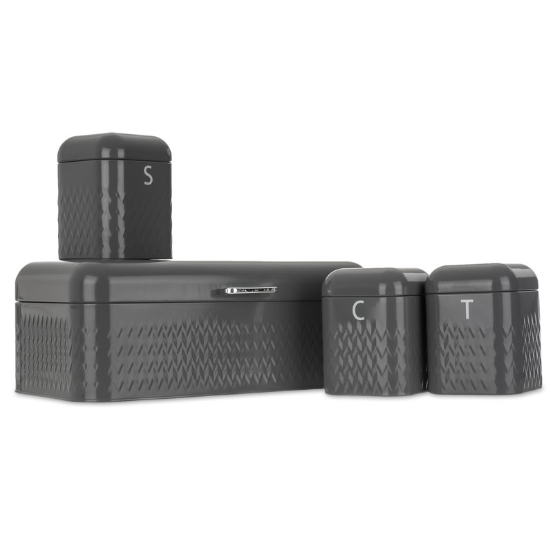 Metal Canister - Set of 4, Dark Grey