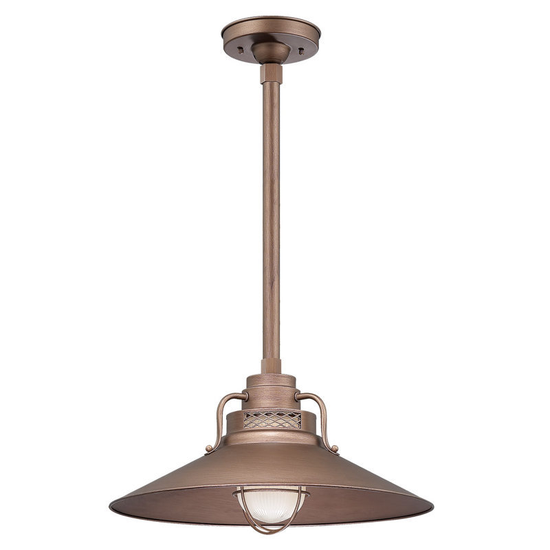 Luminaire suspendu conique à 1 lumière Eliseo, Cuivre, H 10 po x l 18 po x P 18 po