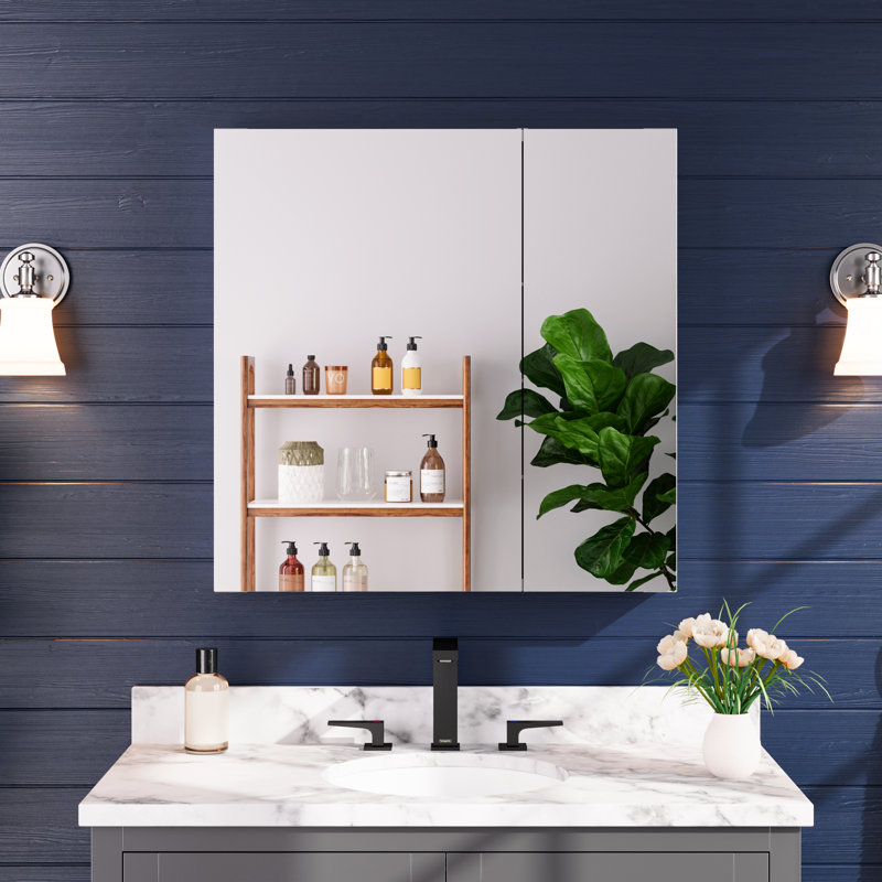 Armoire de rangement murale sans cadre l 30 po x H 30 po avec 3 tablettes réglables, 30"