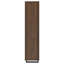 Walnut 3-Shelf Cabinet Bookcase