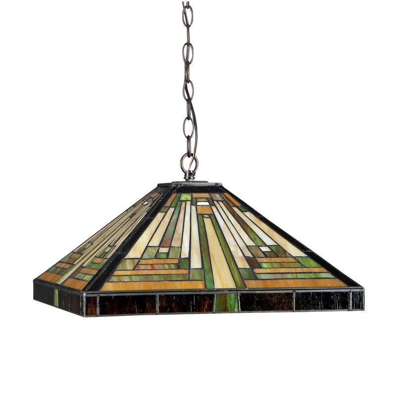 Charlotte 2 - Light Red Antique Bronze Pool Table Lights Pendant