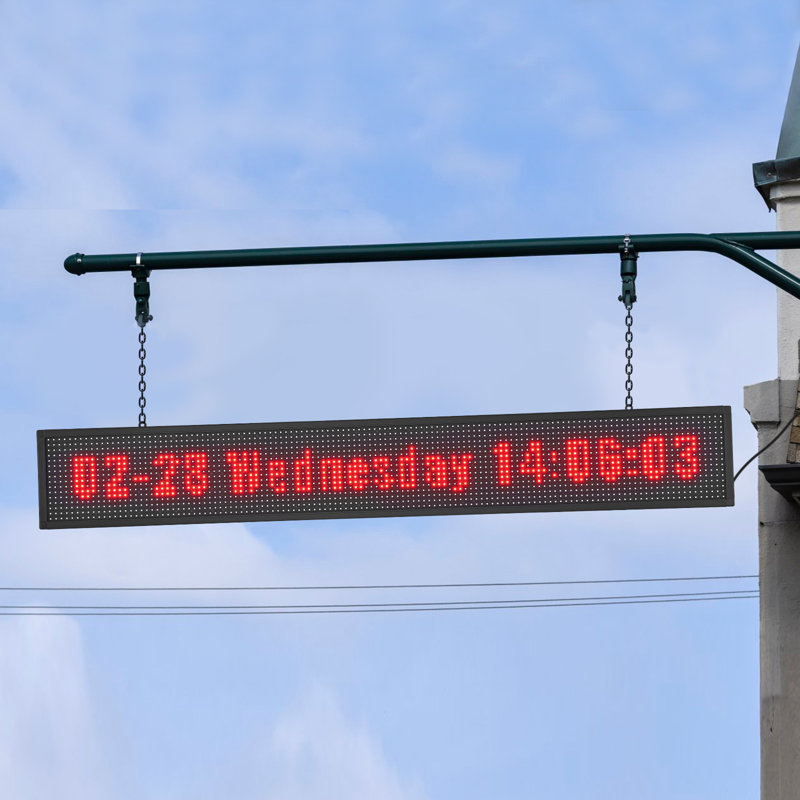 Programmable LED Sign, P10 Full Colour LED Scrolling Panel, DIY Custom Text Animation Pattern Display Board, WIFI USB Control Message Shop Sign for Store Business Party Bar Advertising 52"x8"