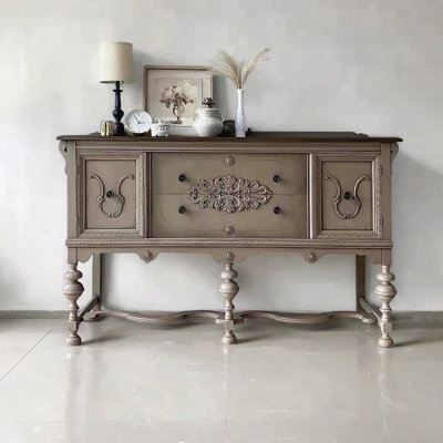 Vintage style carved decorative cabinet sideboard