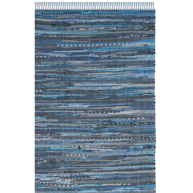 Burnette Rug Hand Woven Cotton Striped Rug, Runner 2'3" x 12'