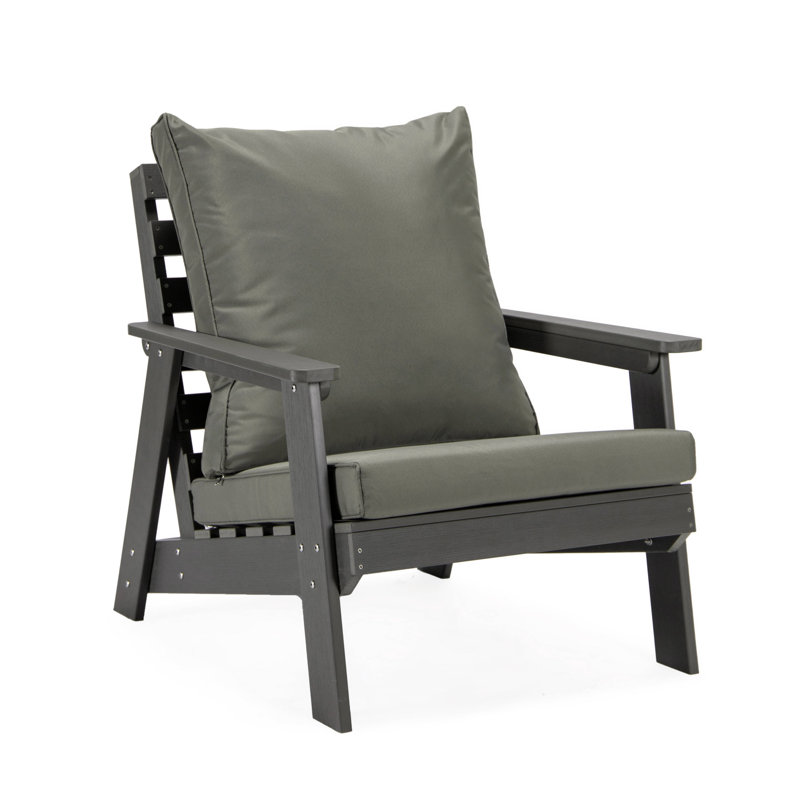 Chaise avec accoudoirs avec coussins amovibles Leisuremod, Taupe