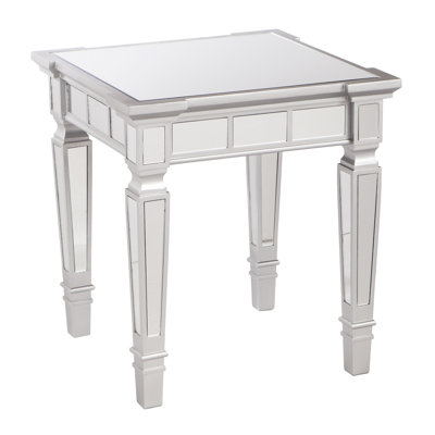 Dingman 24" Silver Glass Square End Table