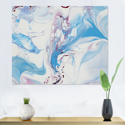 Art liquide bleu et rose II - reproduction sur toile