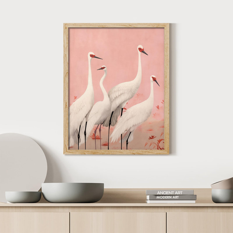 "White Heron Illustration Realism Rustic Nature Relax / Calm Multicolor Office" sur papier, Naturel, H 16 po x l 12 po