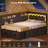 Twin Size Daybed, Corner Bed Frame With 8 Drawers, 6 Storage Pockets, Rgb Wave Lights, Grey-1926599046-1926548700