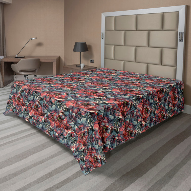 Ambesonne, drap plat floral pivoines, art botanique printanier