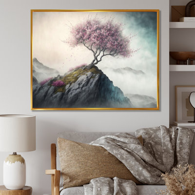 Mountain Top Cherry Blossom V - Art mural moderne sur toile