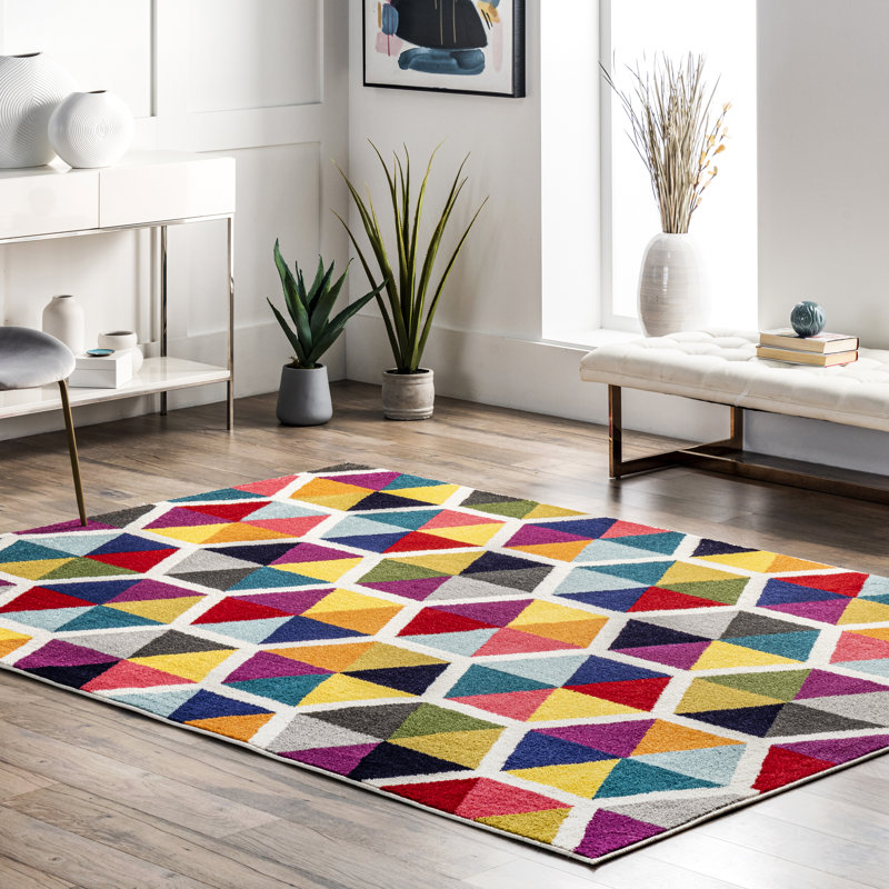 Sesto Pink/Blue/Yellow Rug, Rectangle 305 x 427cm