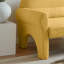 Jaune avec tissu en laine d'agneau confortable - Housse moderne, coussin lombaire, structure, polyvalent
