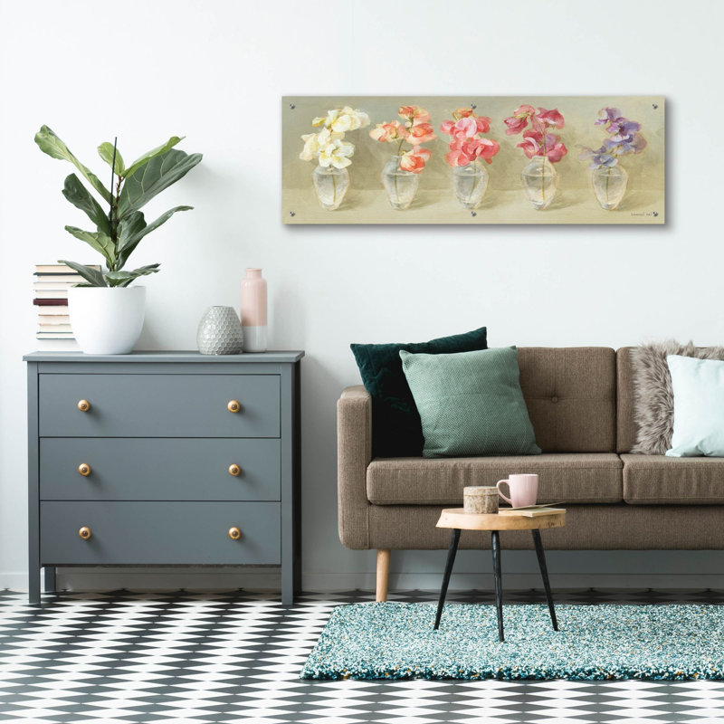  «Sweet Pea Palette» par Danhui Nai, art mural en verre acrylique, 48 po x 16 po