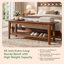 Upholstered Bench with Shelves