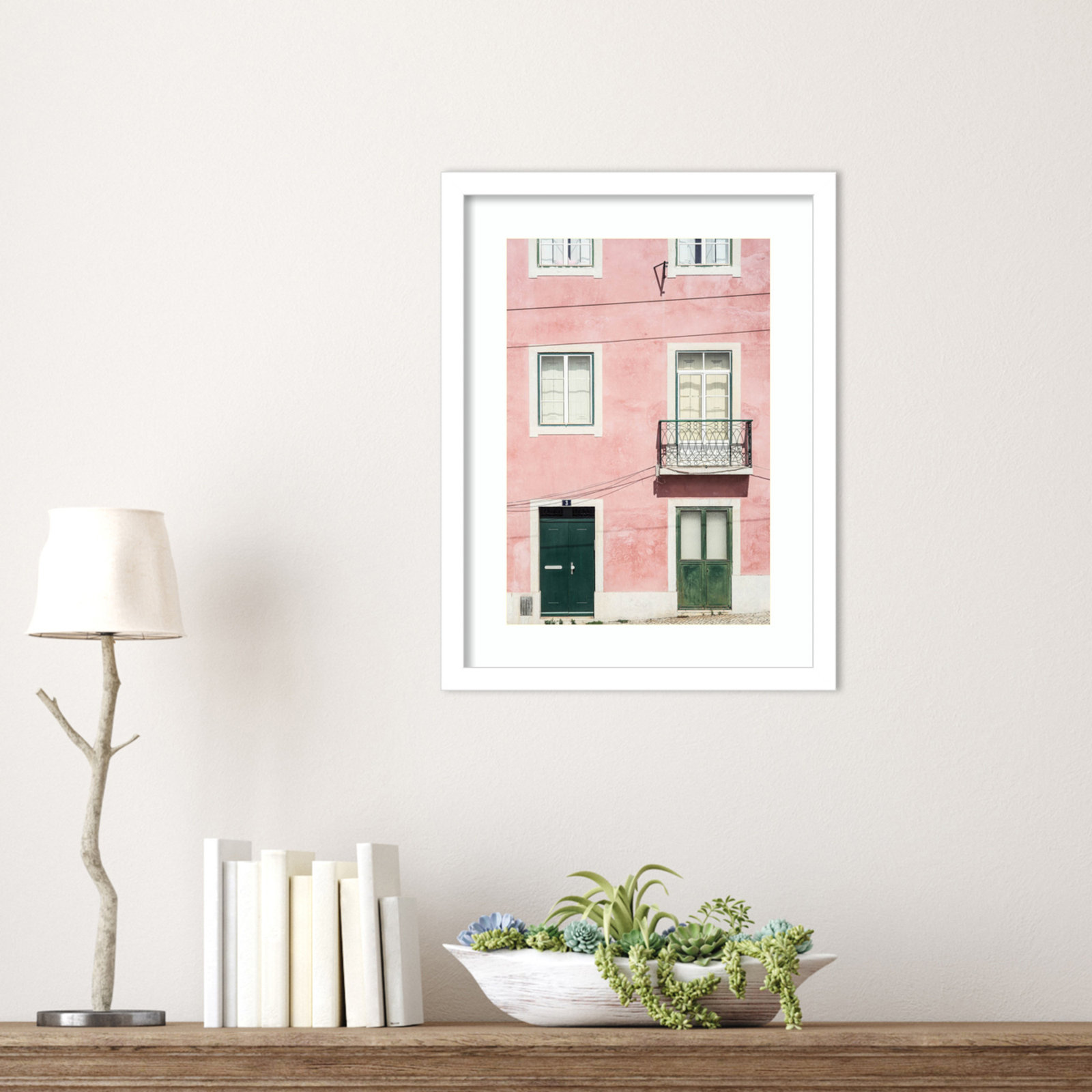 Daisey "Pink Parade" Print, 17" H x 13" W, White