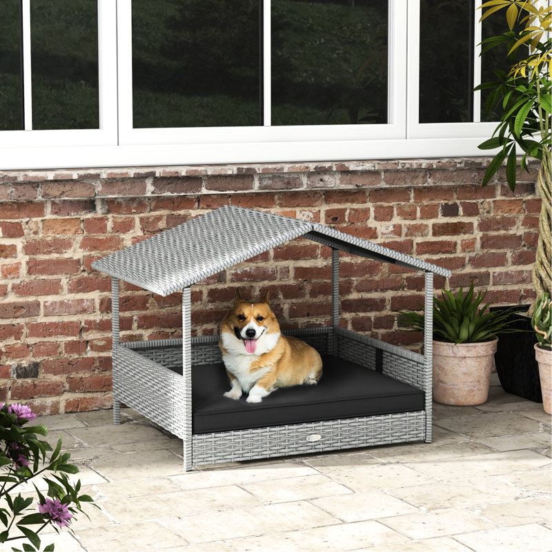 Niche pour chien Canopy - pour petits et moyens chiens, gris et confortable