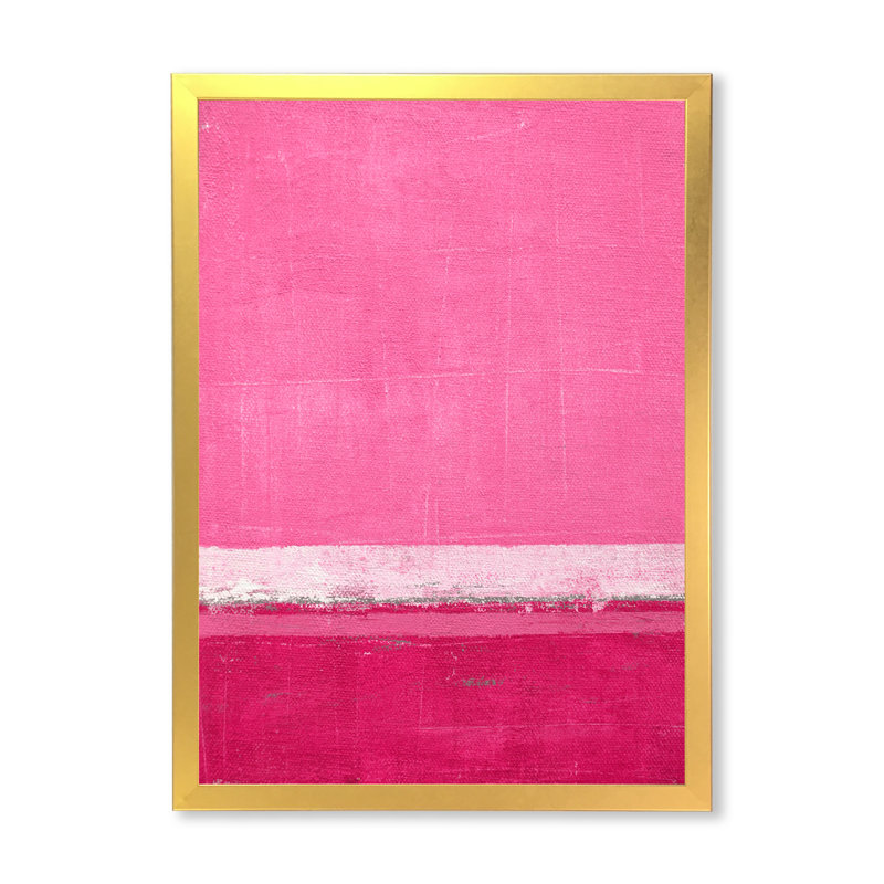 Rose fuchsia et blanc Colorfields II - reproduction d'art moderne et contemporaine sur toile, H 36 po x l 24 po x P 1 po