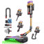 Aspirateur balai sans réservoir à réservoir double 68Kpa / 600W / 70Mins et 1,8L avec brosse anti-saleté