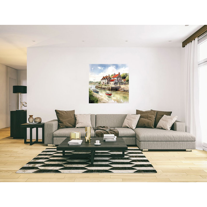 Harbour Coastal Scenic Square Canvas Print - Wrapped Canvas Print