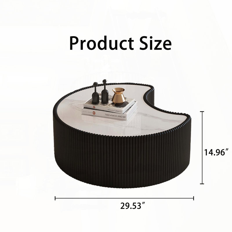 Table basse en cuir fritté clair, Noir