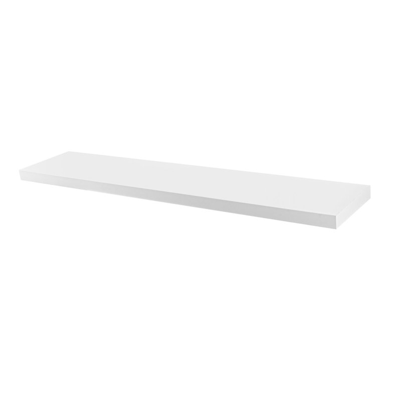 Harbour Housewares - Modern Floating Wall Shelf, White, 4cm H x 120cm W x 23.5cm D