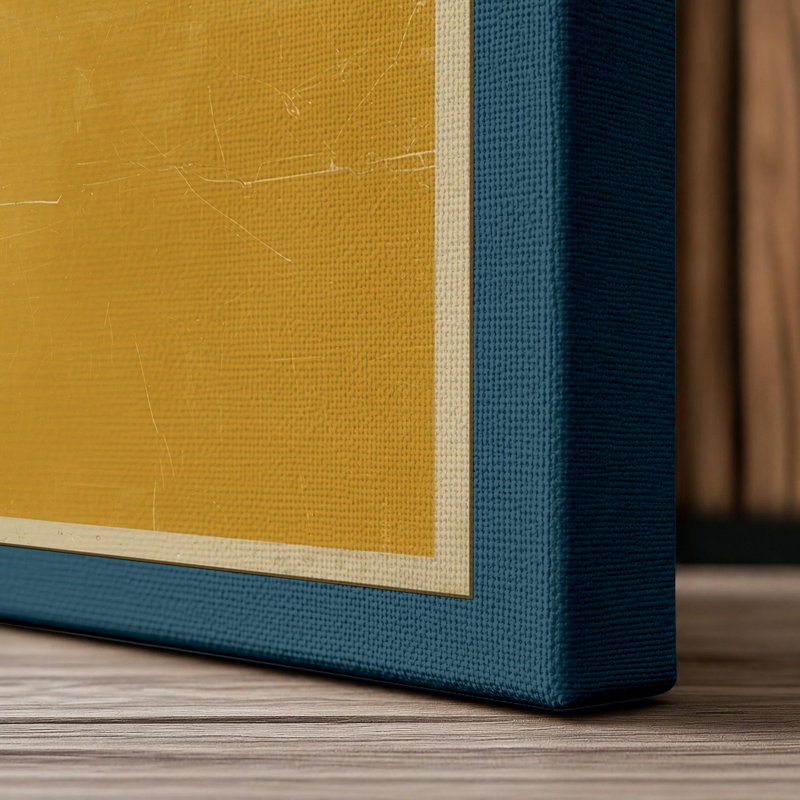 Serene Lotus Bloom Botanical - Wrapped Canvas, 36x24 - 91.4 x 61.0 cm, Teal Border