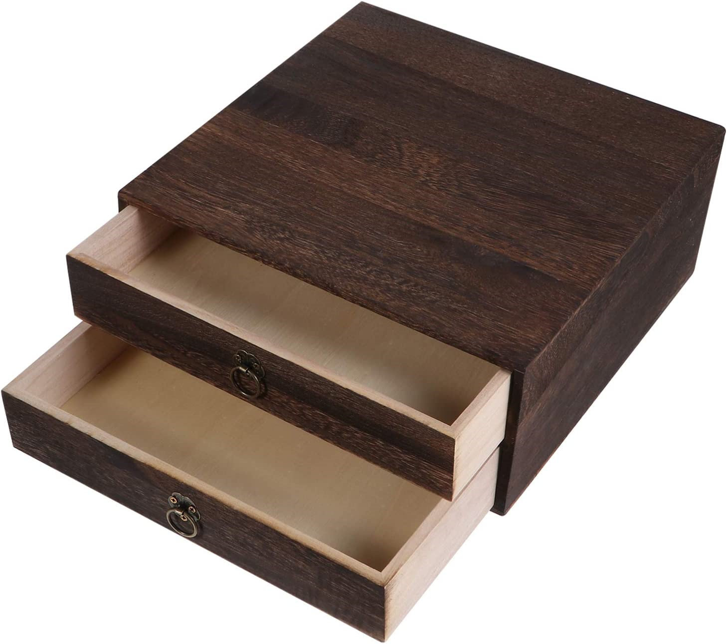 Stackable Wooden Desk Organizer Kit with 2 Drawers & 2 Trays - Bindertek