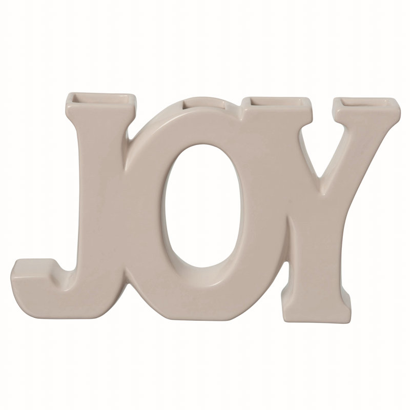  Ceramic White Christmas Joy Bud Vase
