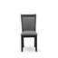 Ensemble de table de salle à manger 7 pièces comprenant une table de cuisine rectangulaire avec pieds en X et 6 chaises rembourrées en tissu gris foncé Gotham, noir brossé-567743745