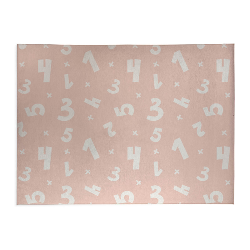 Numbers Indoor Doormat, 24" W x 36" L, Pink