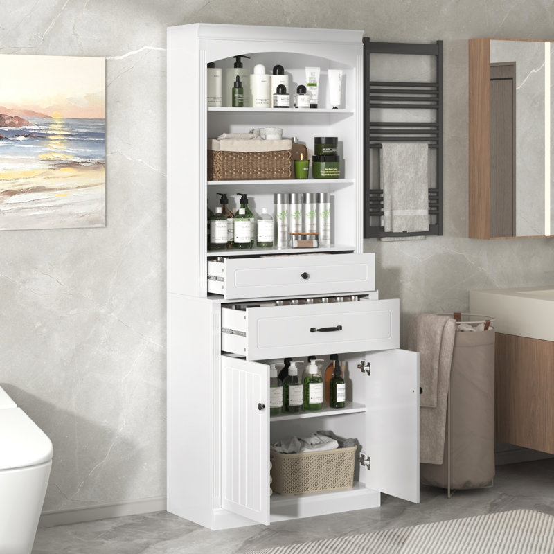 Armoire de rangement blanche avec deux portes