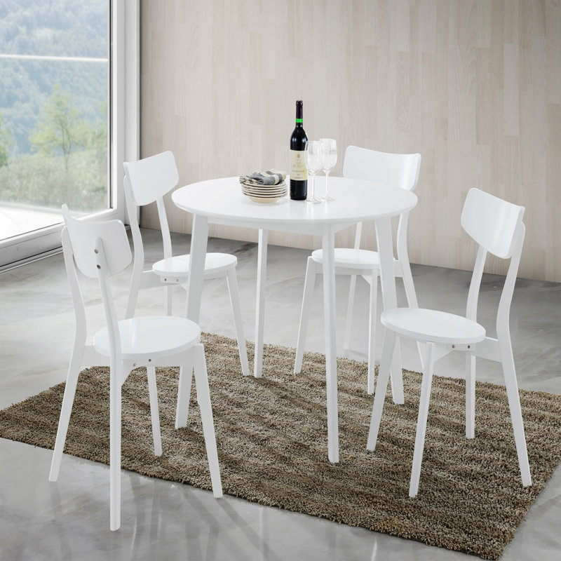 Contemporary White Round Dining Table