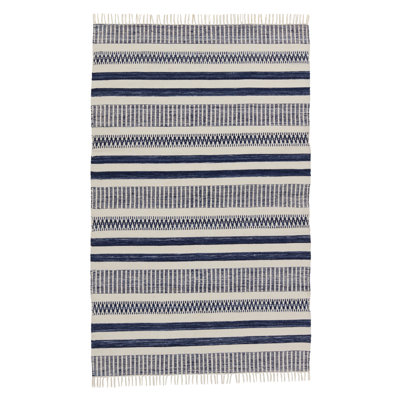 Wendy Jane Striped Area Rug in Indigo/White