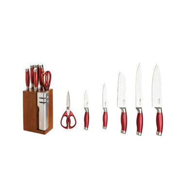 New England Cutlery 7 Piece High Carbon Stainless Steel Knife Block Set