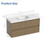 Meuble-lavabo mural 48 po avec comptoir en quartz blanc et lavabo