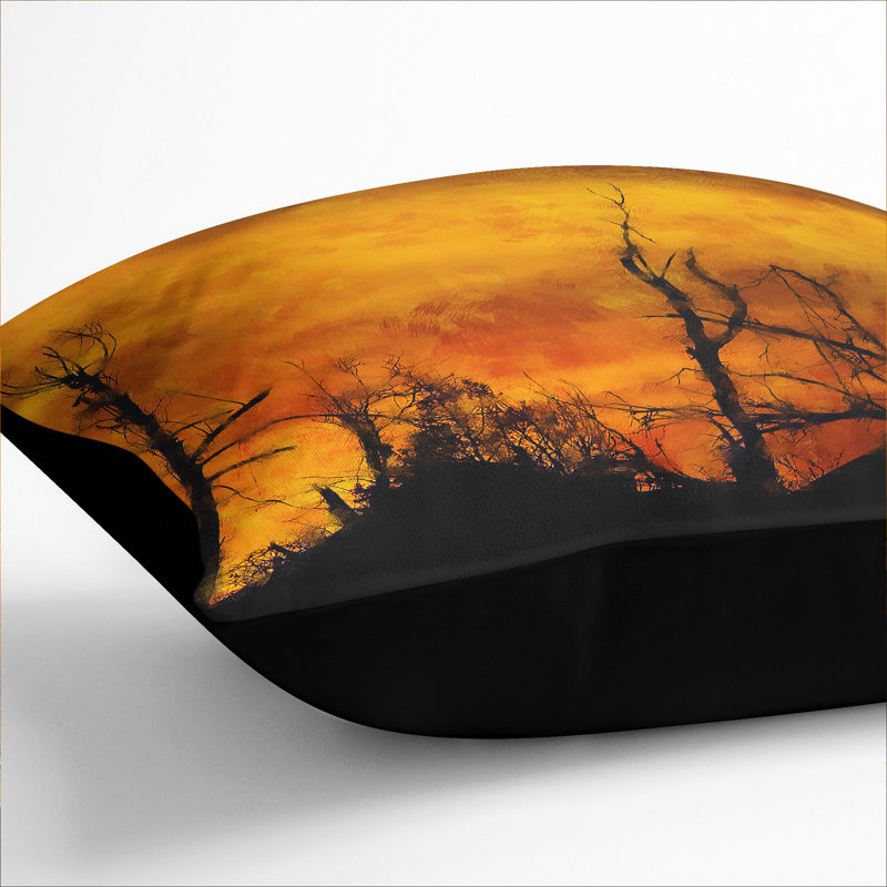 Oklahoma Sunset Painting Square Throw Cushion, 40cm H x 40cm W x 15cm D, Black