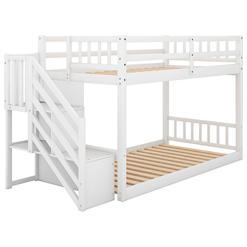 Floor Bunk Bed, White