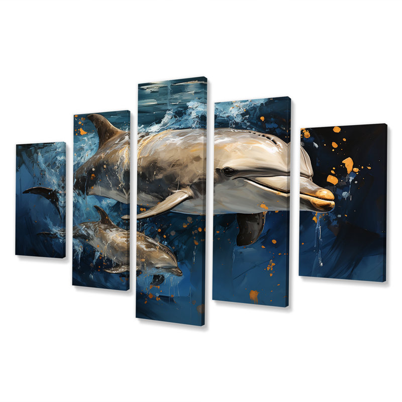 «Dancing Dolphines - Dolphin Multipanel», ensemble de décorations murales