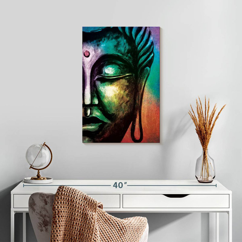 Visage de Bouddha Leisha, H 24 po x l 16 po