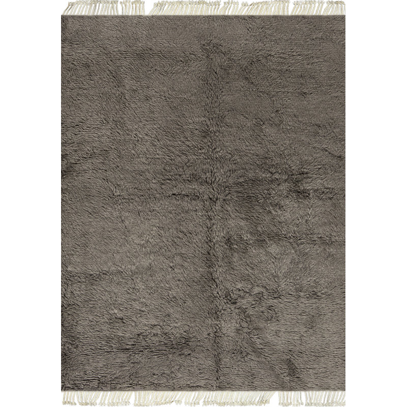 Tapis gris marocain de haute qualité noué à la main